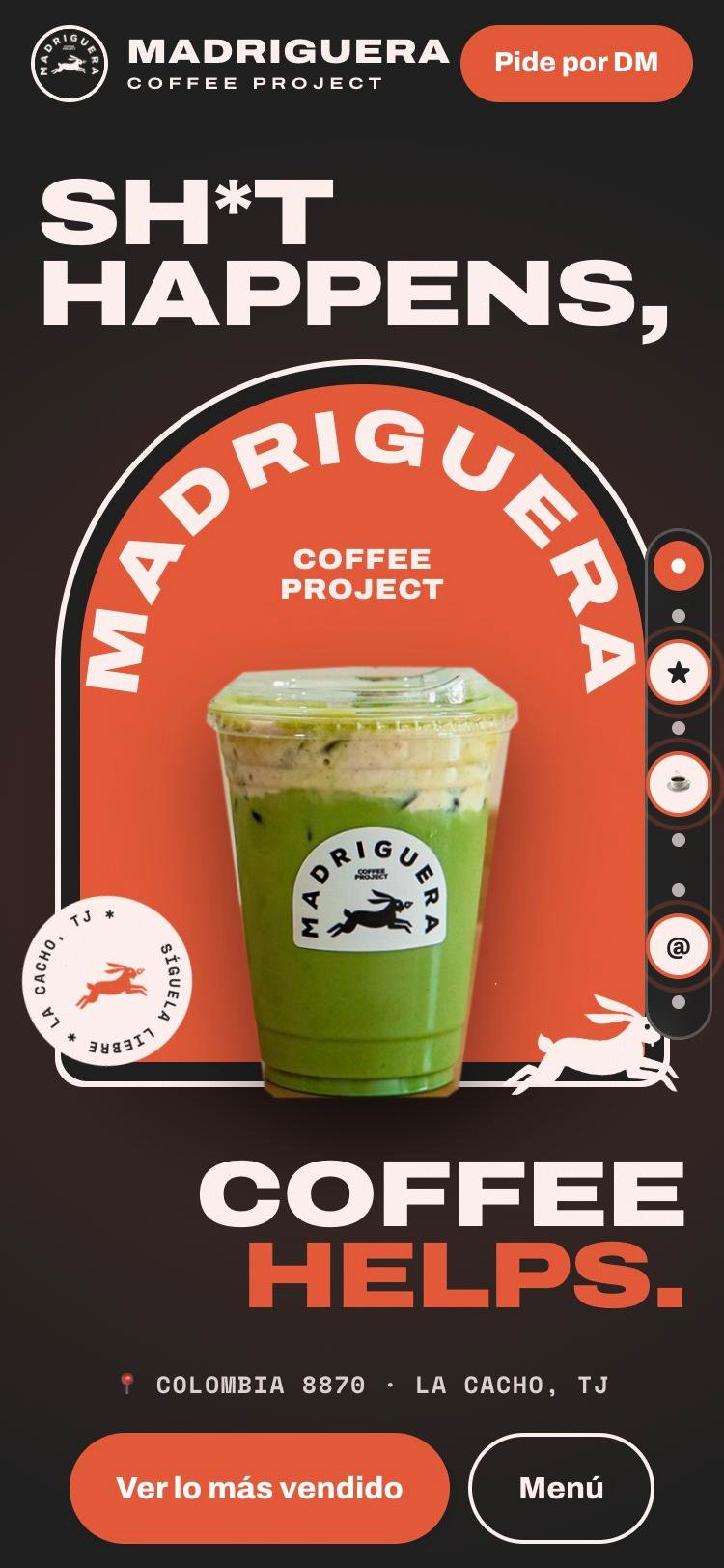 Sitio de Madriguera Coffee Project en celular